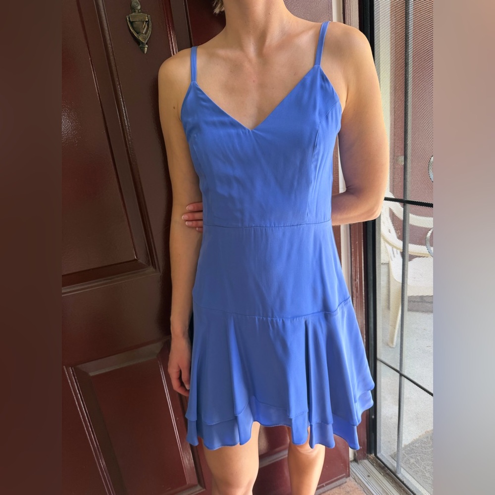 Parker Spaghetti-Strap Midi Dress in Periwinkle Blue
